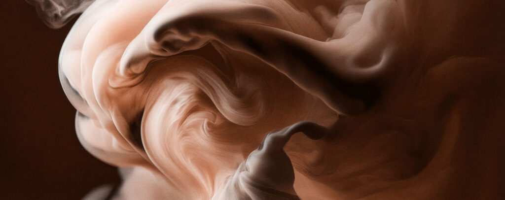 Elementos de fumaça na cor Mocha Mousse